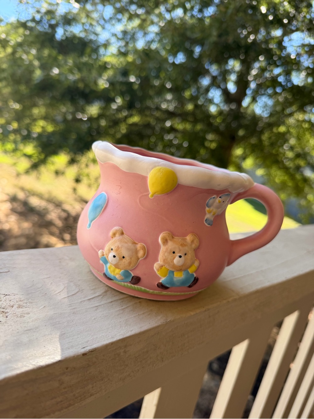 Vintage teddy bear planter- 1985